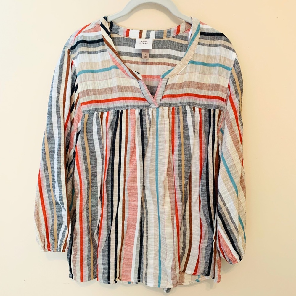 Knox Rose | Striped Balloon Sleeve Too